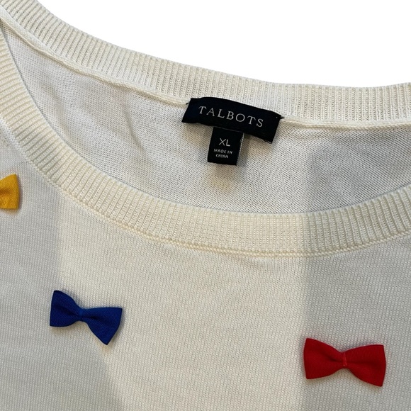 Talbots Party Bows Crewneck Sweater, Sz XL - Picture 14 of 14